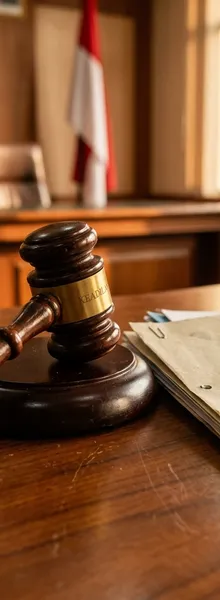 Gavel on desk Indonesia